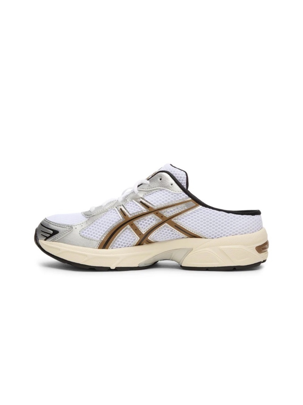 ASICS GEL-1130 MULE White & Brown Slip-On Mesh Sneaker Mule
